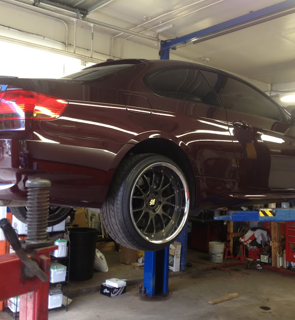 Vehicle on the lift at Central Automotive